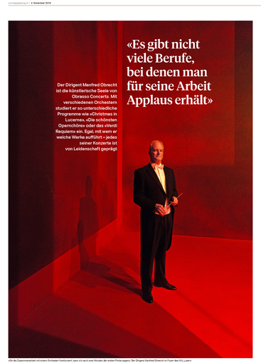 Porträt des Dirigenten Manfred Obrecht in der Sonntags Zeitung